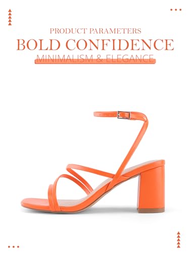 Image of LACUONE Strappy Heels for women Block Heels Square Toe Chunky Ankle Buckle Pump Heeled Sandals