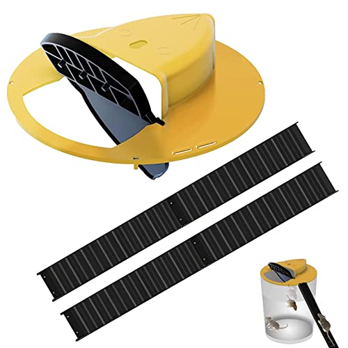 Mouse Trap Bucket, Mouse Traps Indoor for Home, Bucket Mouse Trap, Humane or Lethal Rat Trap, Bucket Lid Mouse Trap, Multi Catch, Auto Reset, 5 Gallon Bucket Compatible