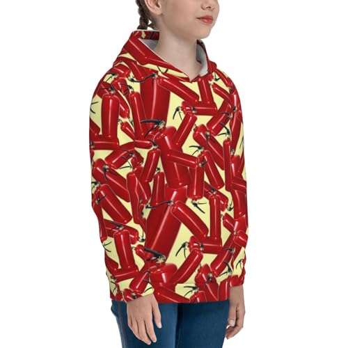 Fire Extinguisher Kids Pullover Hoodies Boys Sweatshirts Girls Athletic Clothes with Pocket3