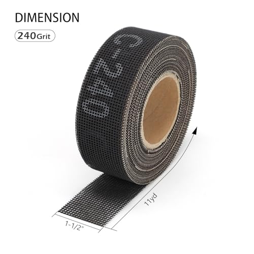 Image of SCOTTCHEN Sanding Rolls /Plumbing Sanding Cloth 1-1 /2 inch x 11yd (33 ft) / Plumber's Double Side Open Mesh /Silicon Carbide Grit #240-1Roll