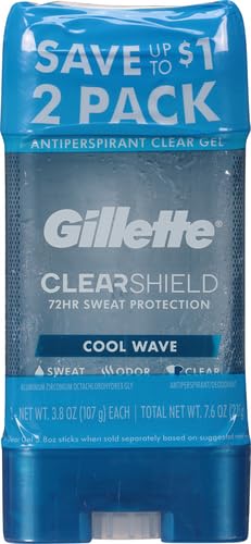Gillette Endurance Antiperspirant / Deodorant, Cool Wave Clear Gel, 3.8 Ounce (Pack of 2), Packaging may Vary