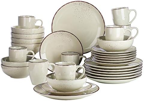 vancasso Navia Tropical Dinner Set, Stoneware Vintage Look Multicolored Dinnerware Tableware, 16 Pieces Dinner Service Set for 4, Include Dinner Plate, Dessert Plate, Cereal Bowl and Mug
