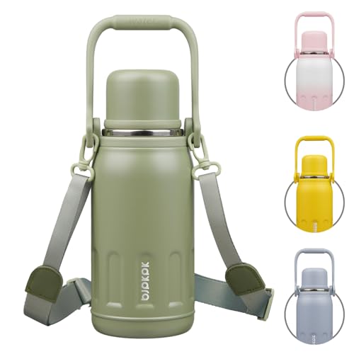 Image of BJPKPK Stainless Steel Insulated Bottle with Handle & Strap, 27oz