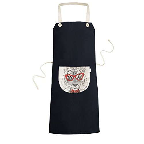 Diythinker Glasses Tiger Handsome Animal Apron Bib Sarong Cooking Baking Kitchen Pocket Pinafore #TOP21