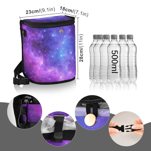Image of senya Car Trash Can, Garbage Can, Waste Basket - Leak-Proof, 11 inch x 9 inch x 7 inch, Purple, Fabric, 693 Cubic Inches