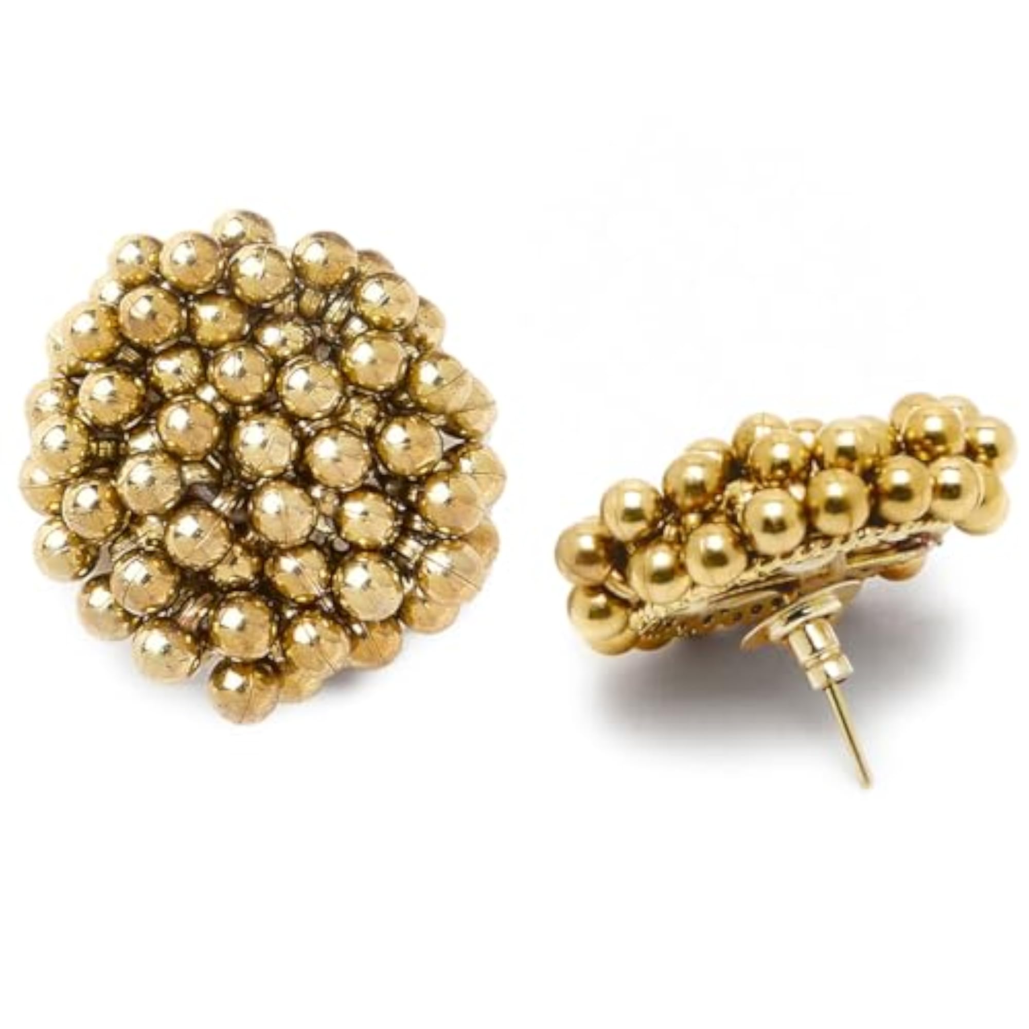 Women's Contemporary Stud Earrings with Enamel Balls