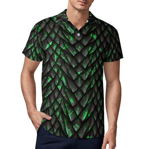 Dragons Scale Red Print Short Sleeve T Shirts Mens Tennis Shirt Exercise Shirt Lightweight Blouse Dry Fit Fashion