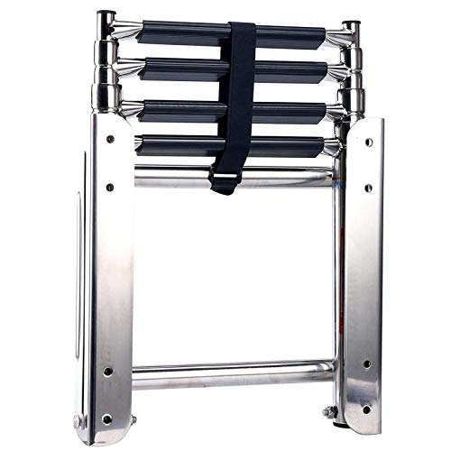 Échelle de bateau marine en acier inoxydable 4 marches de bain pour ponton durable