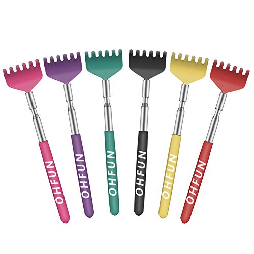 6 Pack Extendable Back Scratcher - Portable Telescoping Metal Back Scratchers/Hand Massager