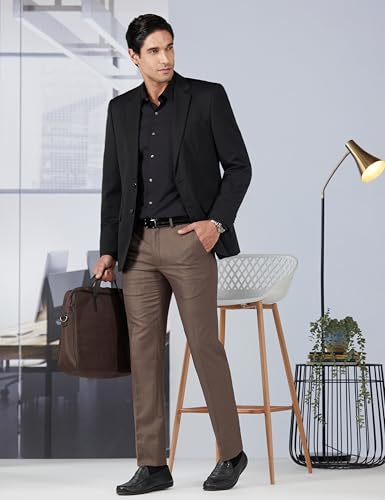 Image of Van Heusen Men's Fashion Formal Mid Rise Slim Fit Premium Formal Trousers | Superior Comfort | Auto-Flex Waist Band | Soft Touch