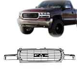 Perfit Liner Front Grille Grill Chrome Compatible With GMC 1999-2002 Sierra 1500 2500 & 2001-2002 Sierra 1500HD 2500HD 3500 & 2000-2006 Yukon GM1200430 15764316