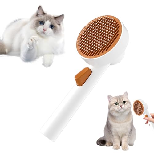 Peine de aseo para gatos, cepillo de masaje para gatos, función de masaje suave, cepillos de acero inoxidable para perros, limpieza de conejo, cachorro