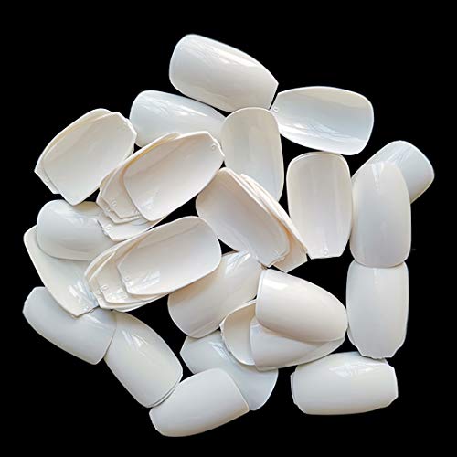 600PCS White Coffin False Nails Short Artificial Ballerina Fake Nail Tips Full Cover 10 Size