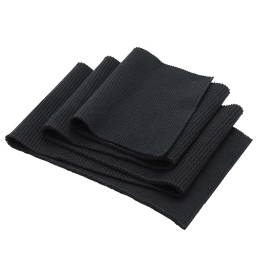 GORGECRAFT Material de Punto Acanalado Elástico Puños Cintura Tela Suministros de Costura Cuello Bandas para el Cuello Adorno de Dobladillo Tela Hecha A Mano para Escote Recorte Bordes Prendas Negro