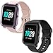 smaate Watch Cases Compatible with GRV FC1, Fitpolo ID205L Veryfitpro Smart Watch, 2-Pack TPU case, Only Protect Watch Body, Slim Guard Bumper, Pink-Black