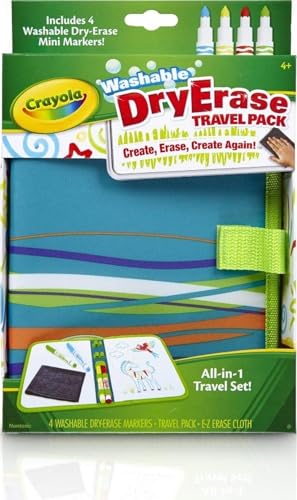 Crayola Washable Dry Erase Travel Pack, Whiteboard for Kids, Ages 4, 5, 6, 7