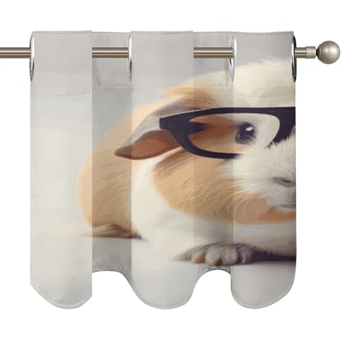 Cortinas opacas sonrientes tipo cenefa de 52 pulgadas para ventanas de baño y cocina 6