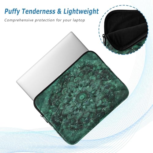 Funda para portátil 13-14 pulgadas con textura Mandala verde miniatura 5