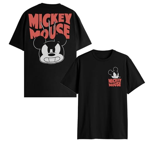 T-shirt Mickey Mouse Disney noir et en coton pour adulte