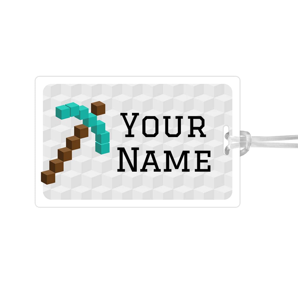 Kids Labels Durable Large Luggage & Bag Tag Pickaxe Design