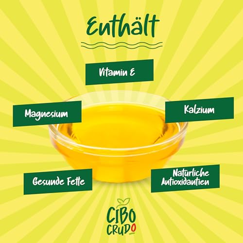 Sesamöl Bio Kaltgepresst und Ungeröstet - 500ml. Sesam öl zum Essen Massage oder Ayurveda. Speiseöl Natürlich und Rein.