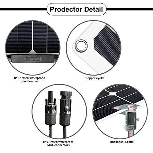 Set pannelli solari flessibili da 500 W, kit 12 V