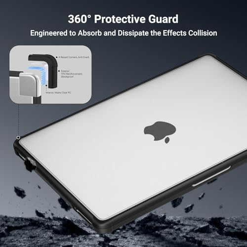 Image of Saco MacBook Neo 13 Inch Case 2026 Release Model A3404 with A18 Pro Chip, Matte Hard Shell Case with Reinforced Corners, Matte Screen Protector & Transparent Keyboard Cover, Matte Clear