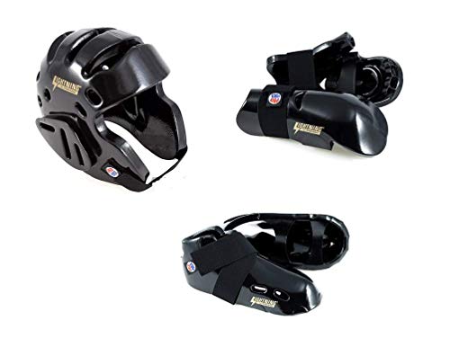 Lightning BLACK Karate Sparring Gear Package Deal - Child Large