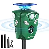 Répulsif Chat Ultrason, Répulsif à ultrasons pour Chats Animaux Sauvages, Repulsif Chat Solaire, Répulsif Ultrason Anti Rongeurs avec Détecteur de Mouvement,Efficace Contre Les Chats, Chiens, Renards