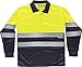 Work Team Polo Combinado Alta Visibilidad Manga Larga, Cintas Reflectantes Torso y...
