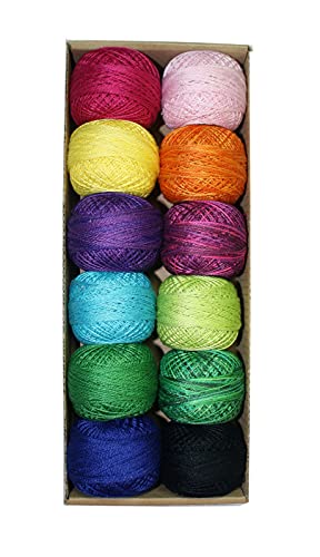 Valdani Pearl Cotton Ball Tamaño 12 109 yd Paquete de 12 colores miniatura 1