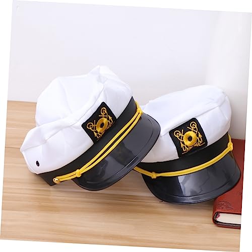 Lifkome Hat 2 Pcs Vintage Hats For Men Blancas Para Hombres Ladies Hat Admiral Marine Cap Hat And Pipe Captain Hat Uniform Performing Cap Skippers Uniform Cap Clothing White #TOP1