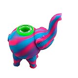 Travel essential silicone elephant holder straw handmade art work (blue purple pink)