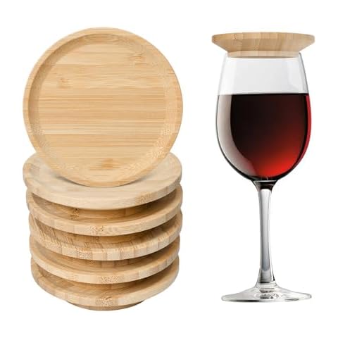 Pumwoy Bamboo Wine Glass Charcuterie Topper Set Cover
