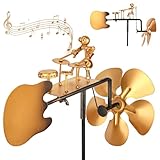 YYTECH Trommler-Windmühle, handgefertigte Metall-Schlagzeuger-Musik-Windmühle, Windspiel Metall, Schlagzeuger Windspiel Skulptur, WindmüHlen Garten FüR Balkon,Terrasse & Gartendeko FüR DraußEn