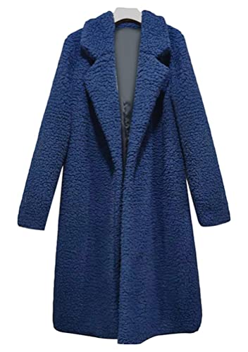 OMZIN Womens Solid Color Baggy Overcoat Winter Warm Long Sleeve Coat Plus Size Fluffy Cardigan3