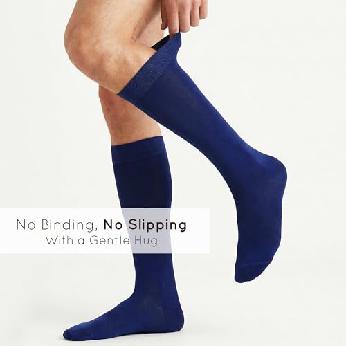 Image of Mysocks Knee High Socks for Women Men Combed Cotton Seamless Toe Tall Long High Socks