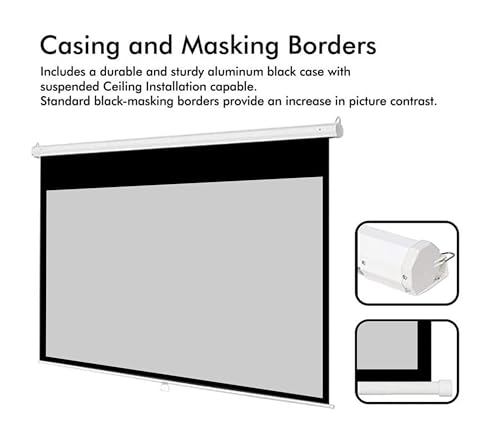 Image of BIG VUE 100 Inches Motorized Projector Screen with ALR Grey Fabric | Electric Projection Screen | Home Theatre Screen with Remote Control (100 Inch, 16:9 Aspect Ratio)