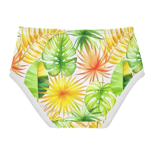 Joisal Cotton Toddler Girls Underwear Tropical Leaves Monstera Panties for Girl Animals Kids Briefs Undies 2t2