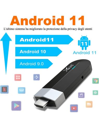 Mini Tv Stick X98 S500 Android 11 Amlogic CPU 4 Core 64bit 2GB RAM 16GB ROM 4K BT 4.0 Wi-Fi 2.4G 5.8G 3D HDR HLG