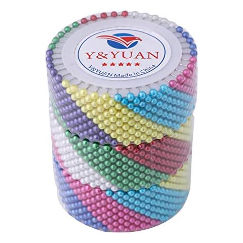 Y&YUAN 1.5 Inch Color Dressmaker Pins with Pearlized Ball Head for Sewing and Quilting (1440 Pieces) Cover