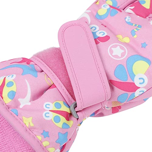 Winter Gloves For Kids Waterproof Boys Girls Snow Ski Gloves Toddler Snowboarding Gloves Windproof Pink S #TOP3