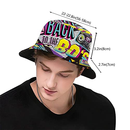 Oupoiay Retro 80S 90S Bucket Hat For Men Women Teens Vintage Unisex Travel Beach Sun Hats Packable Summer Fisherman Hat One Size #TOP2