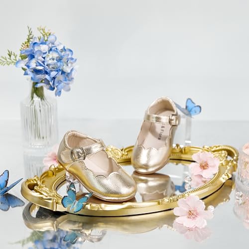 Image of Felix & Flora Toddler Flower Girl Dress Shoes - Baby Girl Ballet Mary Jane Flats for Party School Wedding