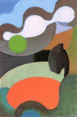 Peinture à l'huile Abstract Composition 1935 Alfred Reth, cadeau idéal art 12x16