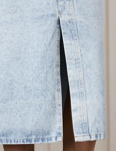 Image of Amazon Brand - Symbol Women's Cotton A-line Denim Skirt (High Rise | Midi Length) (Available in Plus Sizes)