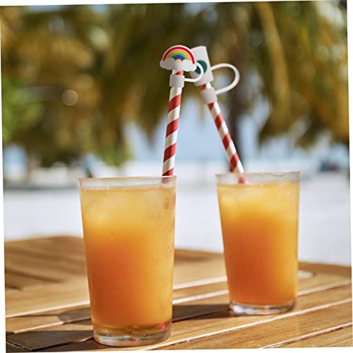 Capuchons de paille en silicone dessin animé pour tasses et gobelets - 4