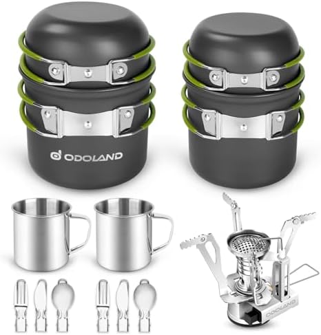 Odoland 16 pez Set di Pentole per Stoviglie da Campeggio