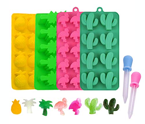 Candy Molds Ice Cube Trays Chocolate Molds, Silicone Molds Including Cactus, Flamingo, Coconut