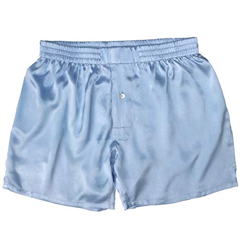 Royal Silk Blue Diamond Satin Silk Boxers - Small (30-32')